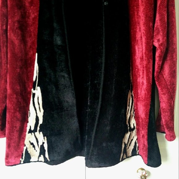 VINTAGE 90's Oversized Wool Chenille Cardigan - Picture 15 of 16